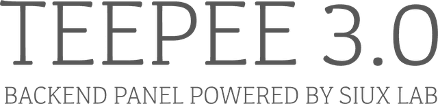 Teepee 3.0 — Backend panel powered by Siux Lab